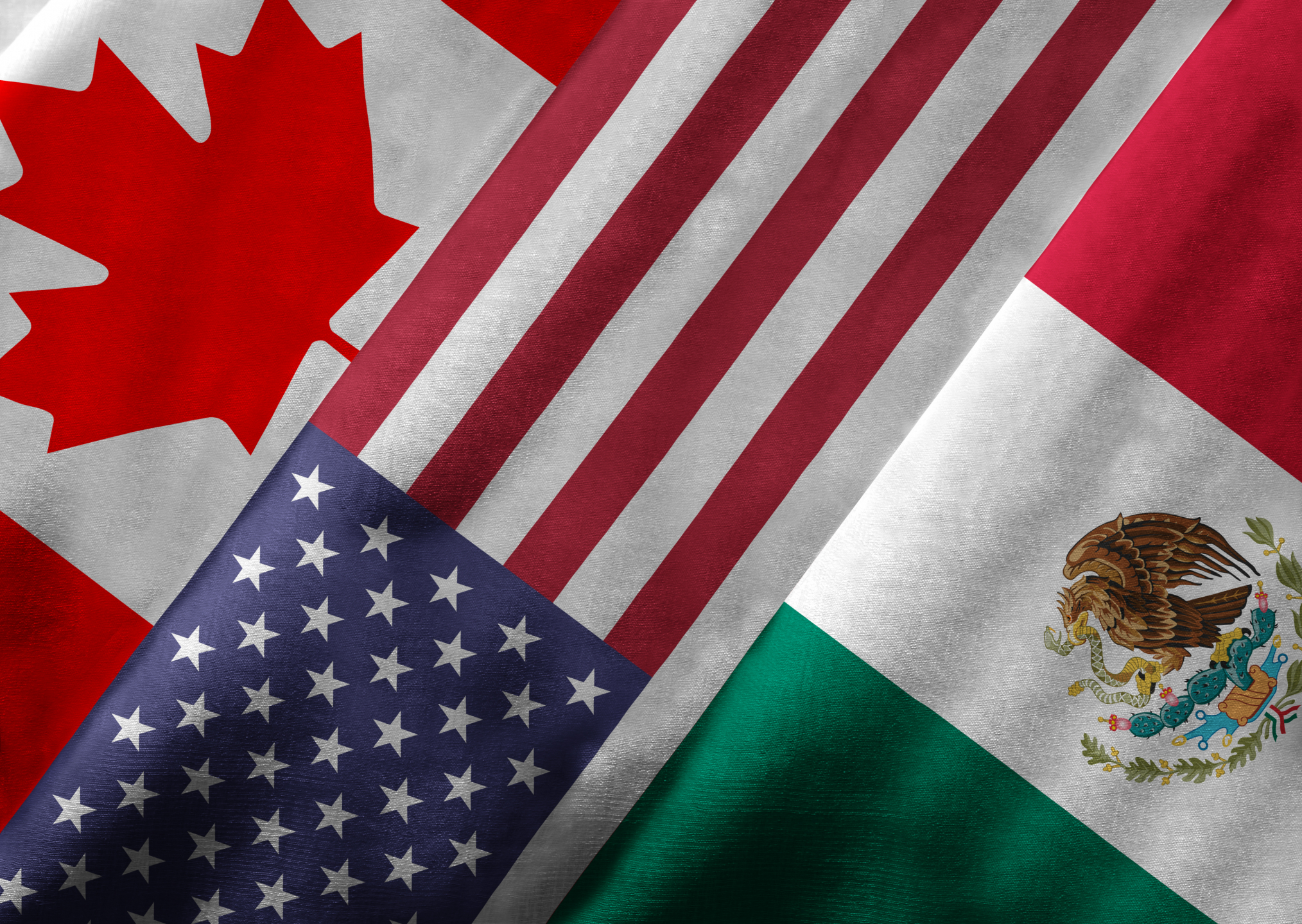 US Canada Mexico flags-